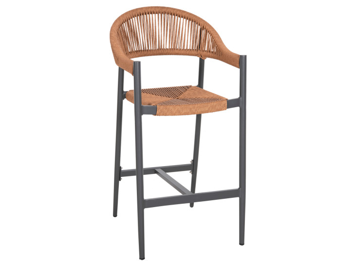 ΣΚΑΜΠΟ BAR ΑΛΟΥΜΙΝΙΟΥ GREGG HM5788.12 ΑΝΘΡΑΚΙ-ΜΠΕΖ ΤΗΣ ΑΜΜΟΥ ΣΥΝΘ.RATTAN 54x57x106Υεκ