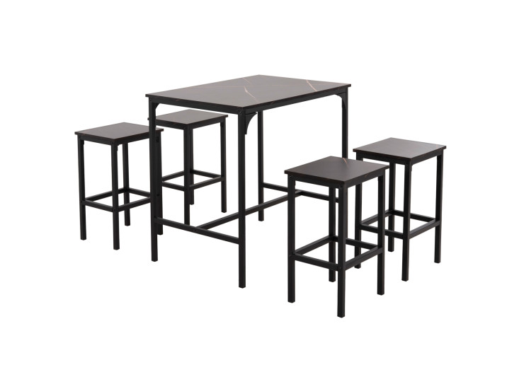 ΣΕΤ ΤΡΑΠΕΖΑΡΙΑ ΜΠΑΡ 5ΤΜΧ BOXY HM9882.13 ΜΑΥΡΟ ΜΕΤΑΛΛΟ-ΜΕΛΑΜΙΝΗ ΜΑΥΡΟ ΜΑΡΜΑΡΟ