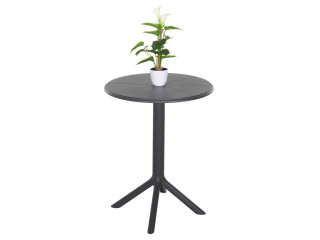 ΤΡΑΠΕΖΙ ΠΟΛΥΠΡΟΠΥΛΕΝΙΟΥ ΣΤΡΟΓΓΥΛΟ TERRIN HM6124.20 ΓΚΡΙ Φ61x77Υεκ.