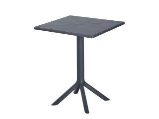 ΤΡΑΠΕΖΙ ΠΟΛΥΠΡΟΠΥΛΕΝΙΟΥ ΤΕΤΡΑΓΩΝΟ TERRIN HM6125.20 ΣΚΟΥΡΟ ΓΚΡΙ 60,5x60,5x76,5Υεκ.