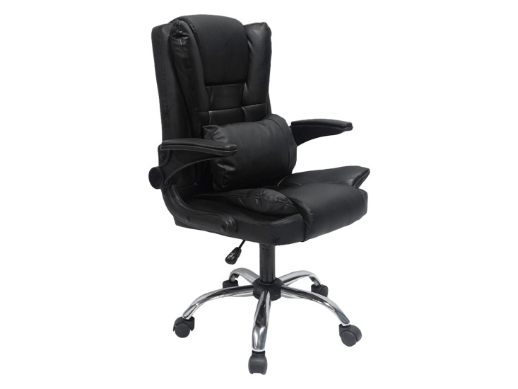 ΚΑΡΕΚΛΑ ΓΡΑΦΕΙΟΥ CANAN HM1201 ΜΑΥΡO PVC-ΜΑΥΡΟ NYLON-ΒΑΣΗ ΧΡΩΜΙΟΥ 69x48x98Υεκ.