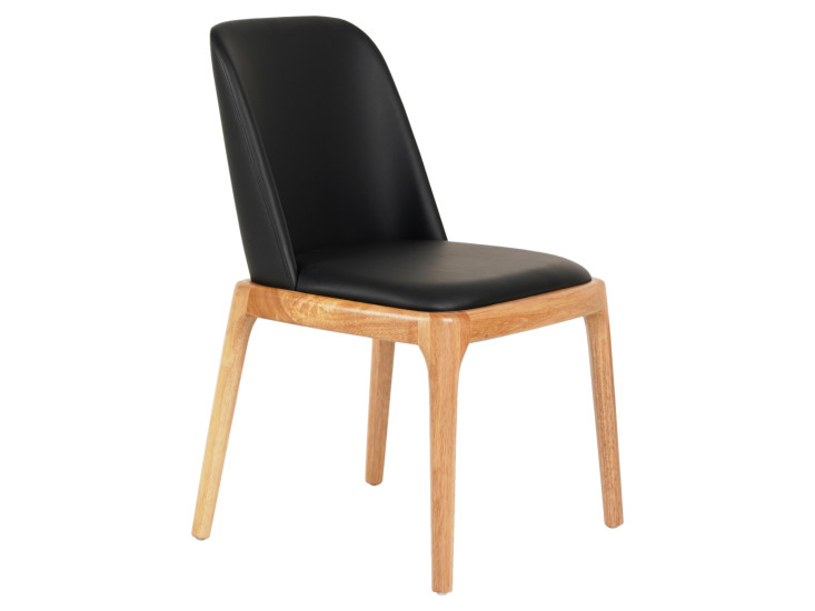 KΑΡΕΚΛΑ ΤΡΑΠΕΖΑΡΙΑΣ FURLAN HM9944.01 RUBBERWOOD-ΜΑΥΡΟ PU 54,5x58x86Υεκ