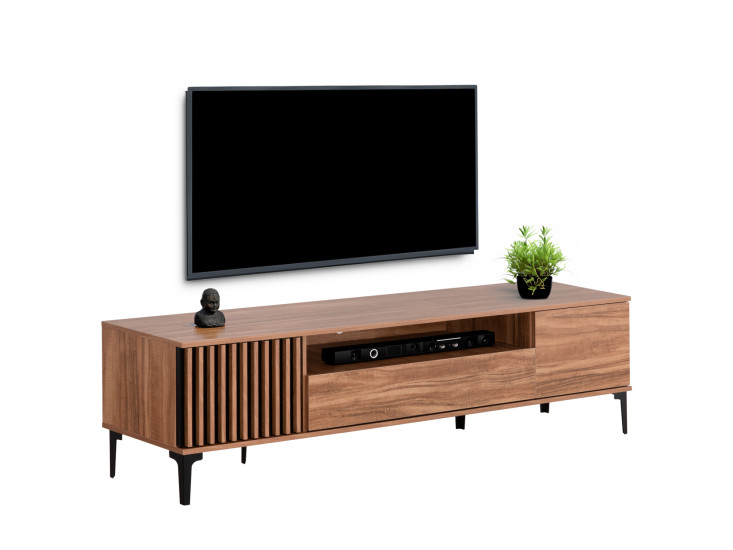 ΕΠΙΠΛΟ ΤΗΛΕΟΡΑΣΗΣ ΣΕΙΡΑ HARRY HM18008.01 ΜΕΛΑΜΙΝΗ ΦΥΣΙΚΟ ΞΥΛΟΥ-ΜΑΥΡΟ 200x40x47,5Υεκ.