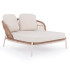 DAYBED 2ΘΕΣΙΟ QUANTUM SM6172 ΕΚΡΟΥ ΑΛΟΥΜΙΝΙΟ & ΥΦΑΣΜΑ-P.E.WICKER ΜΠΕΖ 162x148x81-97Υεκ