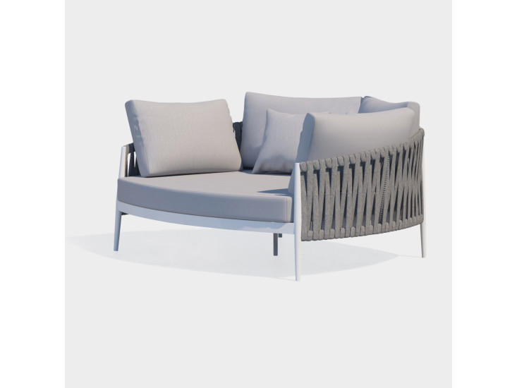 Daybed Σειρά Polaris SM6215.02 Αλουμίνιο Κρεμ-Μπεζ Σχοινί & Olefin 164x144x84Υεκ