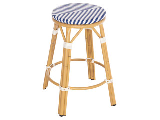 ΣΚΑΜΠΟ ΑΛΟΥΜΙΝΙΟΥ ΜΕΣ.ΥΨΟΥΣ CHINO HM6286.05 BAMBOO LOOK & TEXTILENE ΜΠΛΕ 43x43x65Υεκ
