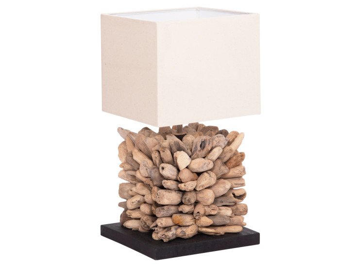 ΕΠΙΤΡΑΠΕΖΙΟ ΦΩΤΙΣΤΙΚΟ ΣΧΗΜΑ ΚΥΒΟΥ TWIGGY HM4425 DRIFTWOOD & ΛΕΥΚΟ ΚΑΠΕΛΟ 24x24x46Υεκ
