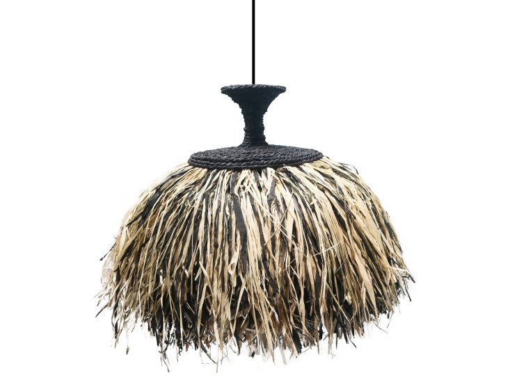 ΦΩΤΙΣΤΙΚΟ ΟΡΟΦΗΣ ORDEM HM4716 ΚΑΠΕΛΟ ΙΝΕΣ SISAL & ΜΠΑΝΑΝΑΣ-ΜΑΥΡΟ & ΦΥΣΙΚΟ Φ60εκ